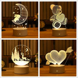 Popxstar Love 3D Lamp Acrylic LED Night Light Valentines Day Gift Wedding Decoration Baby Shower Kids Birthday Party Christmas New Year