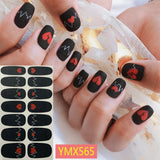 Popxstar 14Tips/Sheet Christmas/Halloween Nail Art Stickers Festival Pumpkin Wraps Waterproof Full DIY Manicure Accessories YMX Series