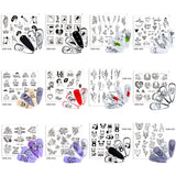 Popxstar 12Pcs Halloween Sticker Set Bat Witch Cat Sticker Design For Nail Art Decorations Water Transfer Sliders Tips Christmas Manicure