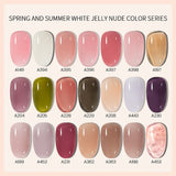 Popxstar Valentine's Day 7.3ml Summer Pudding Gel Nail Polish Transparent Jelly Polish Top Coat Soak Off UV Gel Art Nail Varnish Semi Permanent