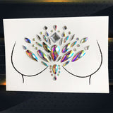 Popxstar 3D Gem Chest Paste Glitter Diamond Tattoo Sticker Woman Nipple Shining Jewelry DIY Ornament For Wedding Bride Breast Decoration
