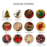 Popxstar 60cm Christmas Tree with LED Light and Ornament Table Decoration Xmas Party Ornament for Home Office Shop Window