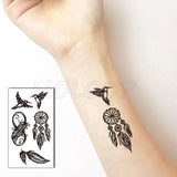 Popxstar Feather Bird 8 Element Pattern Dandelion Temporary Tattoo Sticker Fake Tattoos for Women Men Body Makeup Waterproof Stickers