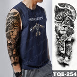 Popxstar Large Arm Sleeve Tattoo Lion Crown King Rose Waterproof Temporary Tatoo Sticker Wild Wolf Tiger Men Full Skull Totem Tatto