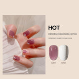 Popxstar Valentine's Day 7.3ml Summer Pudding Gel Nail Polish Transparent Jelly Polish Top Coat Soak Off UV Gel Art Nail Varnish Semi Permanent