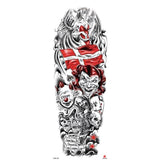 Popxstar New Year's Day Valentine's Day Waterproof Temporary Tattoo Sticker for Men Women Totem Geometric Full Arm Large Size Sleeve Tatoo Fake Tatto Flash Tattoos