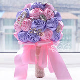 Popxstar Hot artificial wedding bouquets hand made flower crystal bridal wedding bouquets for wedding decoration