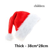 Popxstar Navidad New Year Thick Plush Christmas Hat Adults Kids Christmas Decorations For Home Xmas Santa Claus Gifts Warm Winter Caps
