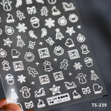 Popxstar New Technology Embossed 5D Nail Art Sticker Ultra-thin Three-dimensional Relief Christmas Series Nail Art Decoration Sticker