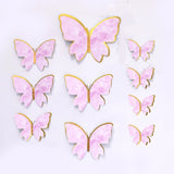 Popxstar Valentine's Day 10Pcs Happy Birthday Cake Topper Cake Decorating Handmade Painted Butterfly Cake Topper for Wedding Birthday Baby Shower Party
