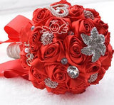 Popxstar Hot artificial wedding bouquets hand made flower crystal bridal wedding bouquets for wedding decoration