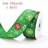 Popxstar Christmas Polyester Ribbon Christmas Bronzing Printed New Year Gifts Wrapping Ribbon for Christmas Decoration DIY Sewing Fabric