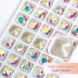 Popxstar K9 Glass Crystals Crafts Pointback Loose Stones Square Crystals For Clothes Bags DIY Jewelry Decoration Garments Strass