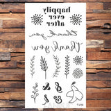Popxstar Waterproof Black Infinity Tattoo Feather Bird Women Body Hand Art Drawing Temporary Tattoo Stickers Men Finger Tatto Small Paste