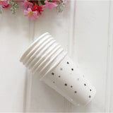 Popxstar 8pcs Golden Cup Party Paper Disposable Tableware Birthday Party Dinner Plate Polka Dot Striped Cup