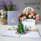 Popxstar 3D Pop UP Santa Cards Marry Christmas Greeting Cards Party Invitations Gifts New Year Greeting Card Anniversary Gifts Postcard