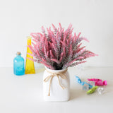 Popxstar 1 Bundle Artificial Flowers Romantic Provence Lavender Plastic Wedding Decorative Vase for Home Decor Grain Christmas Fake Plant