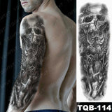 Popxstar Large Arm Sleeve Tattoo Japanese Dragon Prajna Waterproof Temporary Tatto Sticker Mechanical Body Art Full Fake Tatoo Women Men