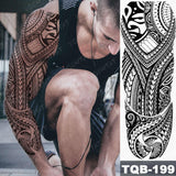 Popxstar Large Arm Sleeve Tattoo Japanese Dragon Prajna Waterproof Temporary Tatto Sticker Mechanical Body Art Full Fake Tatoo Women Men