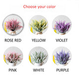 Popxstar 1 Bundle Artificial Flowers Romantic Provence Lavender Plastic Wedding Decorative Vase for Home Decor Grain Christmas Fake Plant