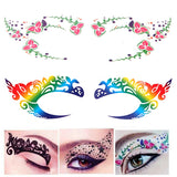 Popxstar 1Pairs Temporary Eye Tattoo Stickers DIY Waterproof Flash Disposable Eyeshadow Eyeliner Face Sticker Halloween Makeup Tool