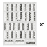Popxstar Geometric Lines Flowers Leaves 3D Nail Sticker Figure Woman Face Pattern Special Self Adhesive Nail Art Decals Manicures Sliders