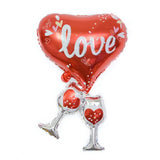 Popxstar New love bride and groom wedding decoration Valentine's Day proposal rose lipstick ring shape aluminum balloon