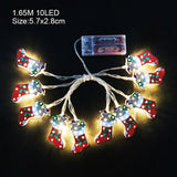 Popxstar Christmas Tree Lights Decorations Santa Claus Snowflake Snowman  LED Fairy Lights Hanging Garland Xmas Home Decor New Year