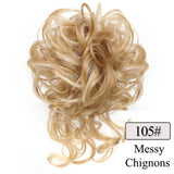 Popxstar  vScrunchies Messy Hair Bun Chignon Hair Band Elastic band bundle Hairpiece Tail For Women Synthetic Wrap Curly Ponytail