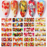 Popxstar spring centerpiece ideas short square acrylic nails spring dip nails Harunouta 12Pcs Sweet Love Heart Nail Water Decals Valentines Manicure Letter Flower Leaf Sliders for Nails Accessories
