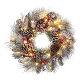 Popxstar Christmas Decor LED Luminous Simulation Wreath Wall Door Hanging New Year Gift Durable Multiple-Uses Lovely Wreath Art Crafts