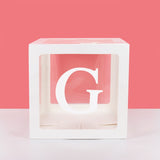 Popxstar A-Z letter Name Transparent Balloon Box BABY ONE Blocks Boy Girl Party Gift Box Wedding Decoration Baby Shower Birthday Party