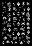 Popxstar Merry Christmas Nail Art Decals Decoration Self Adhesive Nail Art Stickers Manicure Design White Snow Sticker for Nail Design