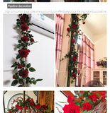 Popxstar New Year Wedding Decoration Artificial Flowers for Decor High Quality Royal Rose Fake Flower Vine Xmas Party Hotel Home Decor