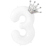 Popxstar 40inch Rose Gold Silver Crown Number Foil Balloons 1st 3st Birthday Party Wedding Balloon Supplies Baby Shower Air Globos Decor