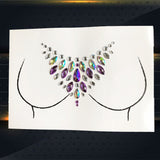 Popxstar 3D Gem Chest Paste Glitter Diamond Tattoo Sticker Woman Nipple Shining Jewelry DIY Ornament For Wedding Bride Breast Decoration