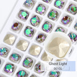 Popxstar K9 Glass Crystals Crafts Pointback Loose Stones Square Crystals For Clothes Bags DIY Jewelry Decoration Garments Strass