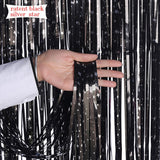 Popxstar New Arrival 2-3M Wedding Party Backdrop Decoration Frosted STAR Curtains Fringe Tinsel Foil Matte Curtain Birthday Party Drapes