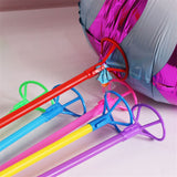 Popxstar 20 Sets 40cm Foil Balloon Stick Colorful PVC Rods Supplies Balloons Holder Sticks With Cup Party Decoration Balloon Accessories