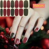 Popxstar 14Tips/Sheet Christmas/Halloween Nail Art Stickers Festival Pumpkin Wraps Waterproof Full DIY Manicure Accessories YMX Series