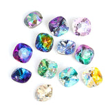 Popxstar K9 Glass Crystals Crafts Pointback Loose Stones Square Crystals For Clothes Bags DIY Jewelry Decoration Garments Strass