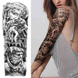 Popxstar India Maori Totem Temporary Tattoos For Men Women Adult Black Skull Tribal Tattoo Sticker Sleeve Fake Waterproof Tatoos Dacel