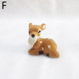 Popxstar Simulation Polyethylene Animal Sika Deer Reindeer Xmas Home Decor Lying Miniatures Christmas Elk Scene Arrangement Props Lying