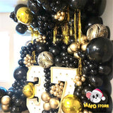 Popxstar 5/10/12/18 Inch Black Balloons Flashing Metallic Balloon Happy Birthday Party Decorations Adult Wedding Decor Helium Globos Toys