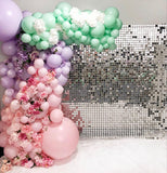 Popxstar 5000pc Shimmer Sequin For Air Activated Panel Wedding Backdrop Background Live Decoration Shimmering Turquoise Mirror Party Wall