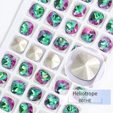 Popxstar K9 Glass Crystals Crafts Pointback Loose Stones Square Crystals For Clothes Bags DIY Jewelry Decoration Garments Strass