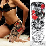 Popxstar large temporary tattoos women thigh leg tattoo sleeve pattern waterproof tatoo sticker body art sexy tatoo fake water sheet