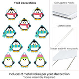 Popxstar Christmas Decorations Outdoor 10pcs Yard Signs with 20 Stakes Waterproof Holiday Funny Penguin Lawn Stakes Xmas Lawn Sign