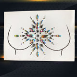 Popxstar 3D Gem Chest Paste Glitter Diamond Tattoo Sticker Woman Nipple Shining Jewelry DIY Ornament For Wedding Bride Breast Decoration