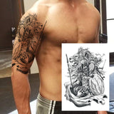 Popxstar Africa Serengeti  Black Indian Warrior Waterproof Flash Tattoo Sticker Tribal Mighty Tiger Tatoo Men Women